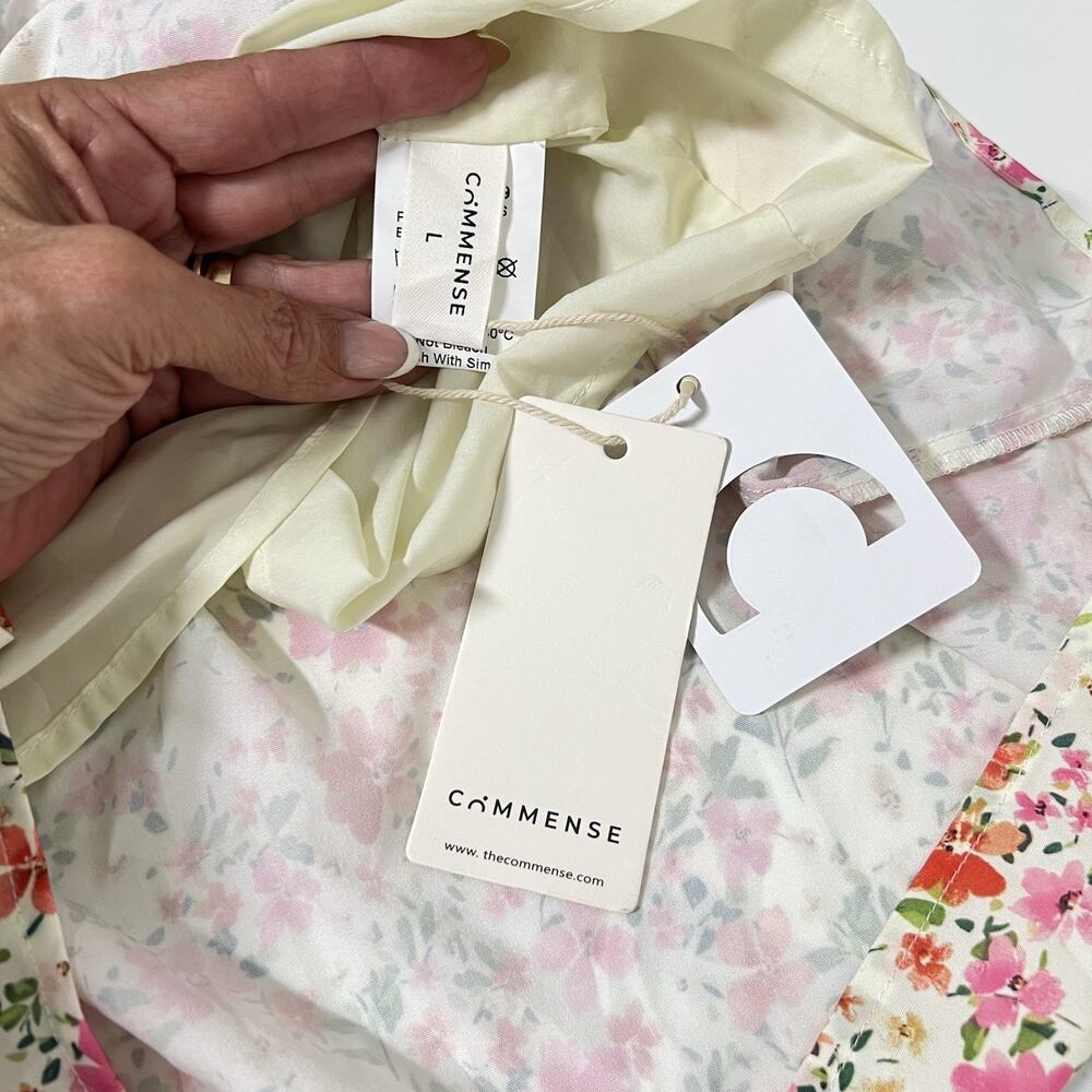 NEW Commence Midi Dress Size L Pink Floral Babydoll Milkmaid Garden Fairy Boho - Picture 8 of 13